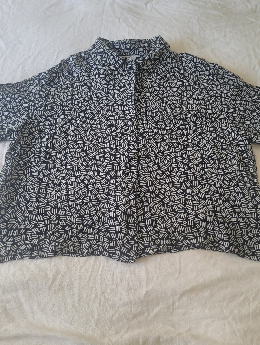 Bice Vintage 90s Crop Top Graphic Button Down Short Sleeve Shirt Large Pop Art